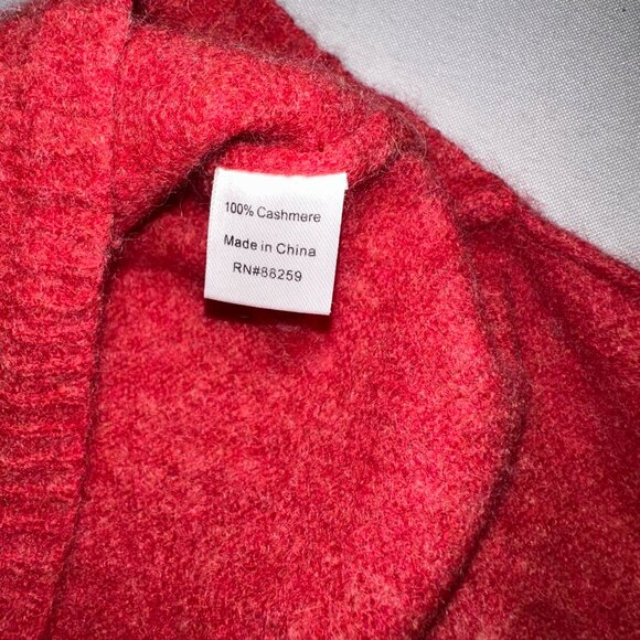 Subtle Luxury - Cashmere Sweater Womens Size XS/S Red Cropped - Picture 8 of 9